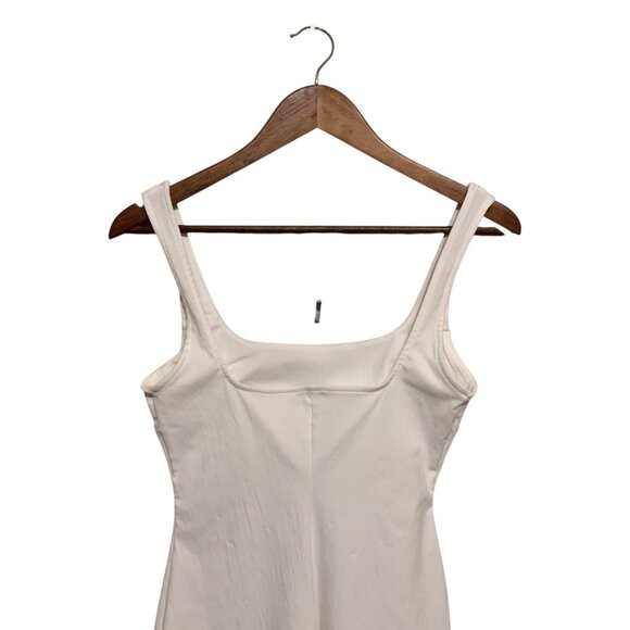 ZARA Women's Dress White Sleeveless Midi Bodycon Square Neckline Stretch S Y2K - Picture 10 of 16